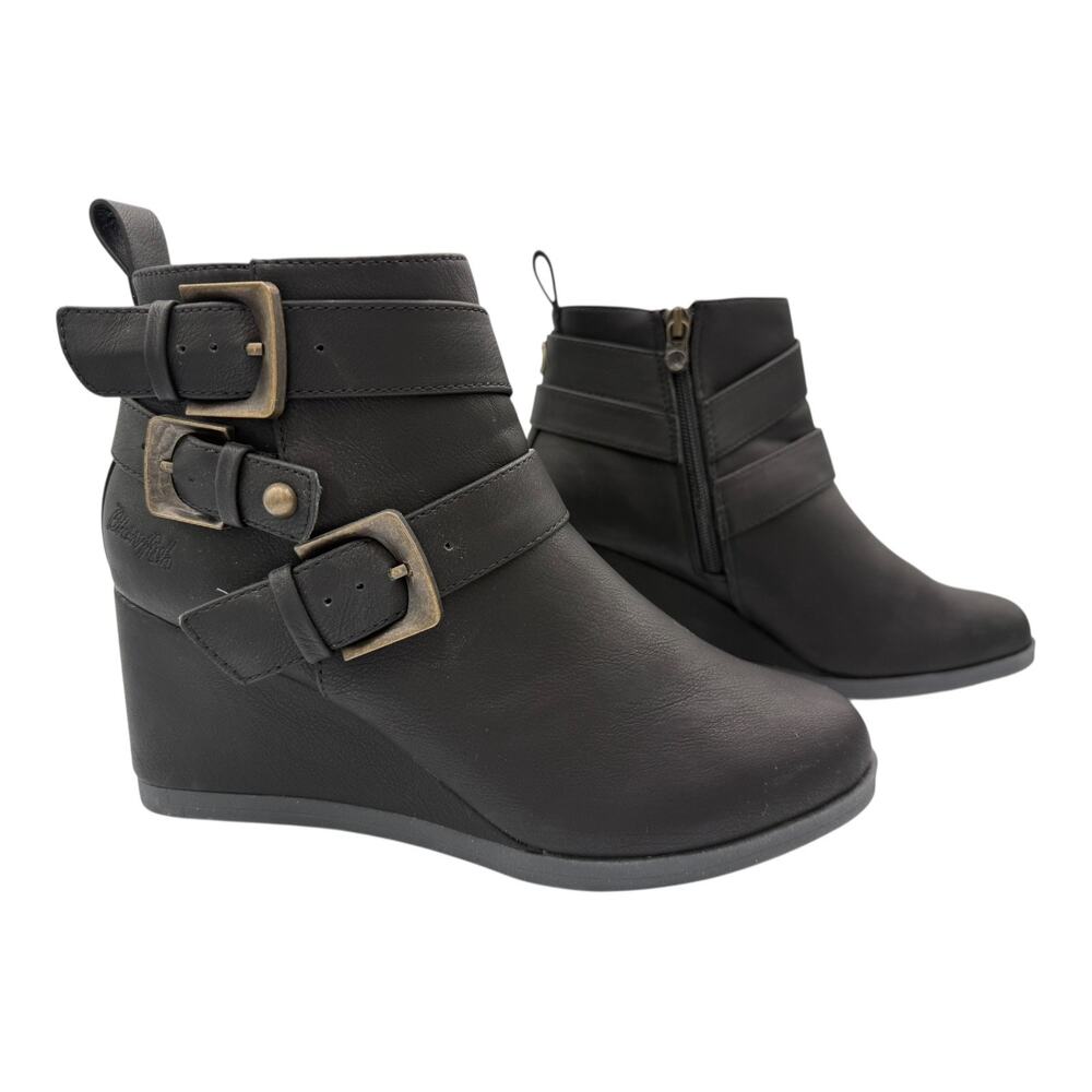 Blowfish Black Wedge Bootie 8.5